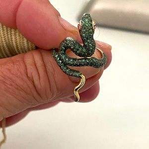 Fun jewlery semi precious stones 10k snake ring